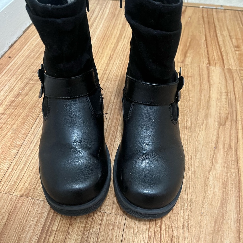 Black Ankle Boots with Buckle Detail